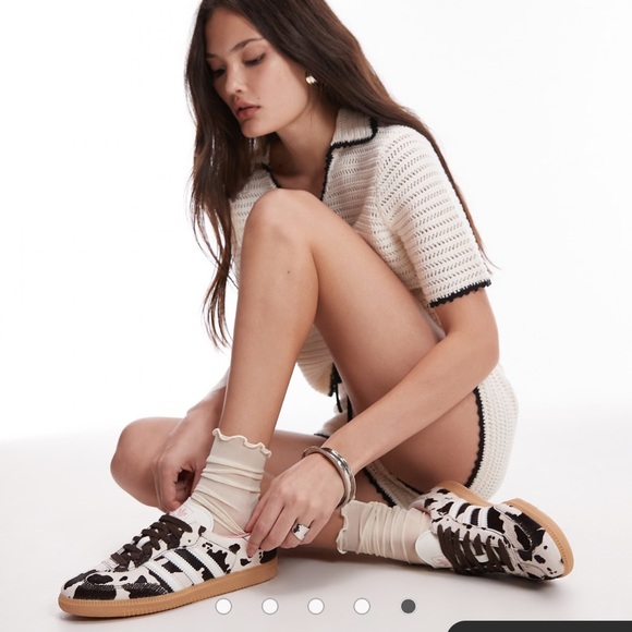 ADIDAS SAMBA OG Cow Print size 8 Women Sneaker Animal Print Style Gum Sole NWT - Picture 5 of 17